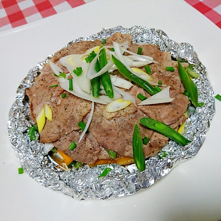 豚薄切り肉と野菜の蒸し煮（圧力鍋）